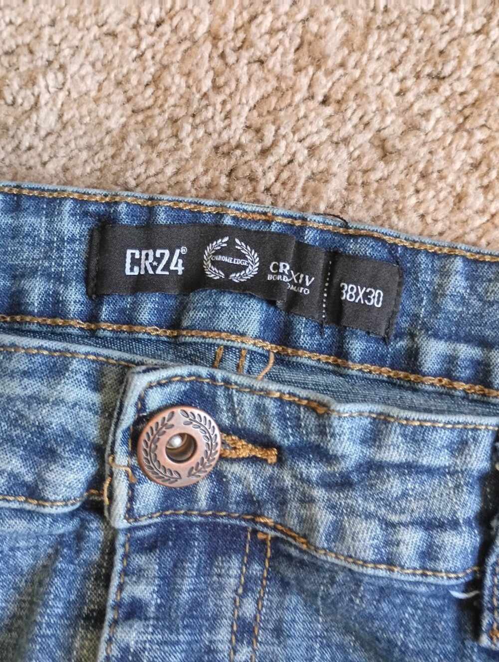 CR24 Men’s Blue Denim Jeans - Classic Fit 38x30